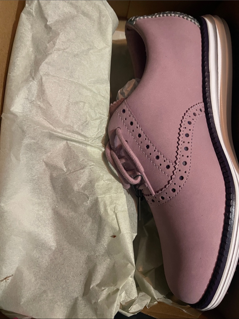 Cole Haan Mauve Pink Wingtip Oxford
